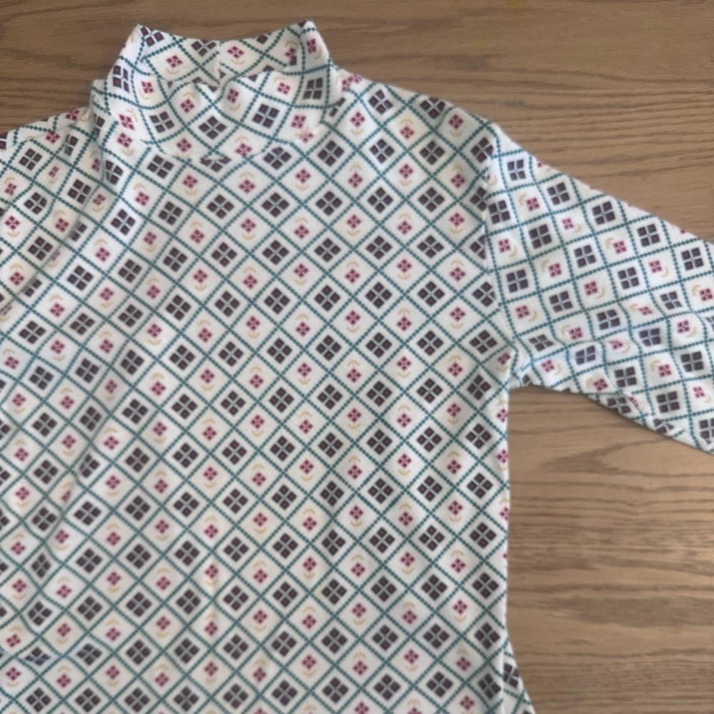 Vtg Holiday Time Christmas Geometric Turtleneck M